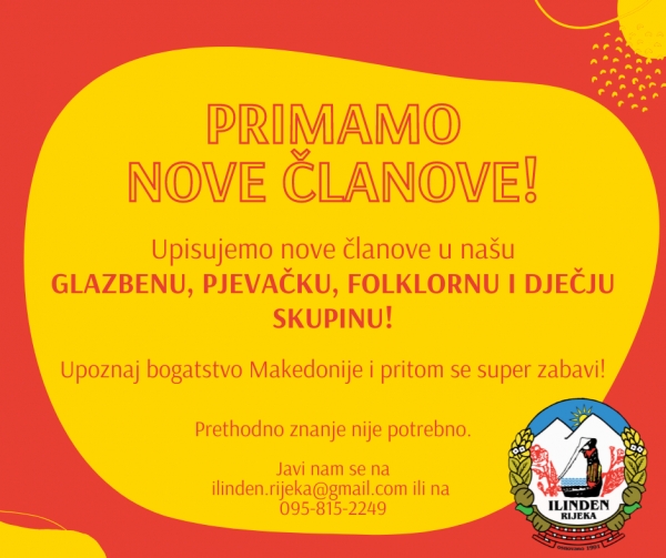 Primamo nove članove