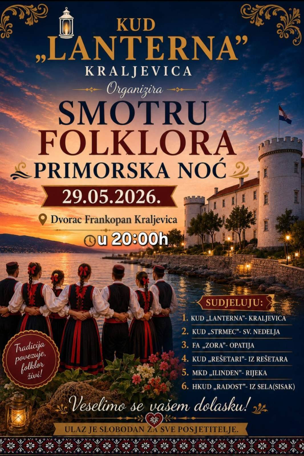 MKD Ilinden Rijeka na Smotri folklora „Primorska noć“ u Kraljevici